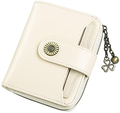 SENDEFN Geldbörse Damen Klein,Geldbeutel Frauen Echtes Leder,mit Münzfach Kleines Zipper Brieftasche Kartenhalter mit RFID Blocker