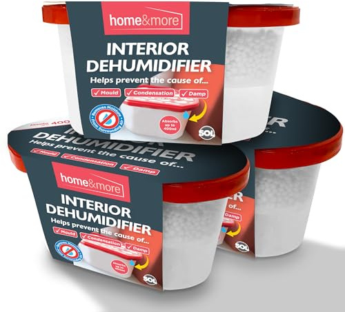 SOL 3pk Interior Dehumidifiers Disposable, 400ml Damp Traps Moisture Absorbers Multipack for Wardrobe, Windows & Home, Prevents Damp, Mould & Condensation, Ideal for Storage and Small Spaces