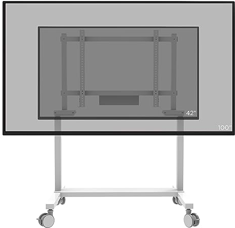 celexon TV/Displayrollwagen Professional Adjust-42100MW weiß | für 42-100 Bildschirme bis 120kg | elektrisch höhenverstellbare Universal-Halterung für alle Fernseher bis VESA Norm 800x600