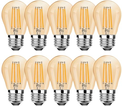 ProCrus E27 Dimmbar Vintage LED Glühbirne,4W E27 G45 LED Filament Glühbirne,2700K Warmweiß,Ersatz für 35W Glühbirnen,350LM,E27 Edison LED Glühbirne,Dimmbar,Amber,10er Pack