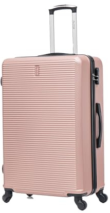 CELIMS - Großer Reisekoffer mit Kosmetikkoffer 30 cm, Hartschale mit 4 Rollen, leicht, Aufgabegepäck 23 kg, 75 cm | Integriertes Schloss | Großer Koffer mit 4 Rollen 75 cm | Roségold