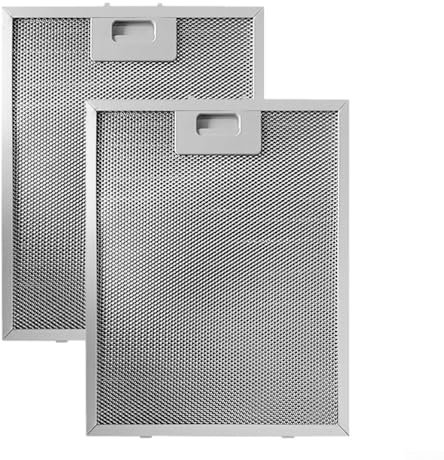 Filtro antigrasso in metallo per cappa aspirante, 350 x 285 x 9 mm, universale, per cappa aspirante in metallo, 5 strati (confezione da 2)