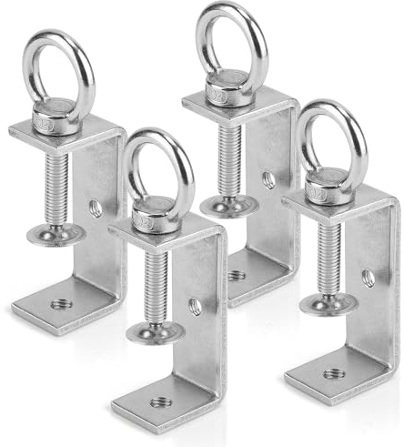 EXLECO 4 Pezzi Morsetto a C Resistenti 24-70 mm Morsetti da Falegname Acciaio Inox Morsetti per legno, Morsetto a Vite a C per Lavori in Legno Saldatura Carpenteria