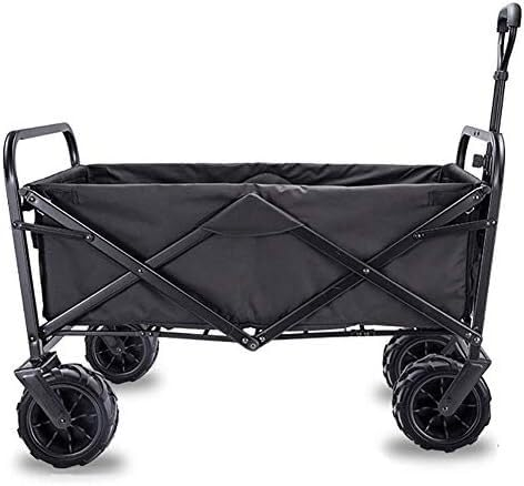 Suuim Einkaufswagen, zusammenklappbarer Campingwagen/Wagen – zusammenklappbarer, Stabiler Stahlrahmen, Garten-/Strandwagen/Handwagen