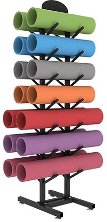 Yogamatten-Aufbewahrungsregal, Skateboard-Racks, Bodenständer, 7-lagiges Yogamatten-Aufbewahrungsregal, Metall-Präsentationsständer für Snowboard, Longboard, Surfbrett – für 14 Skateboards/Y