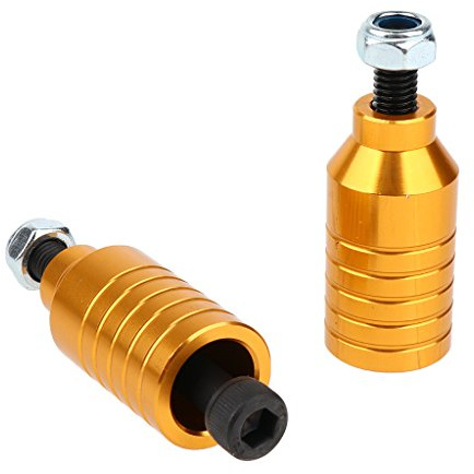 Courtieyeardceastea 2 Stück Scooter Stunt Pegs Set Legierung Scooter Pegs & Achsen 55 mm + 70 mm Golden