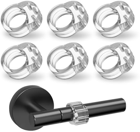 6 Pcs ​Butee De Porte Murale,PVC Protection Poignee Porte Transparente,Protege Poignee De Porte Pour Protéger Murs,Portes,Fenêtres,Meubles,Protections Murales Pour Tamponner Murs Arrêter Dommages