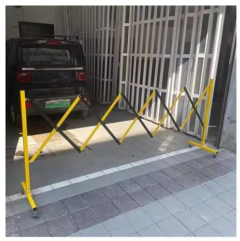 asdchZen Mobile Absperrung Aus Metall, Erweiterbare Sicherheitsabsperrung, Verkehrsabsperrung, Zaun, Zusammenklappbare Absperrung Für Den BAU, Einfahrtstor,Yellow,250cm