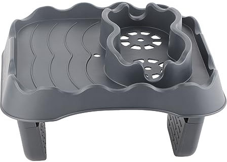 Hot Tub Table Tray Adjustable Anti Slip Side Drink Holder Cup Drain Holes Swimming Pools Spa Bathtub Non Upgraded Clip Nonslip Caddy Holders Heavy Duty Serving Aboveground (Grey)
