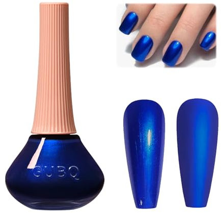Blue Nail Polish - Dark Blue Nail Polish - Air Dry Fast Dry Chrome Nail Varnish - Pearlescent Shimmer Nail Varnish - High Glossy Long Lasting Royal Blue Nail Paint For Women Nail Art DIY