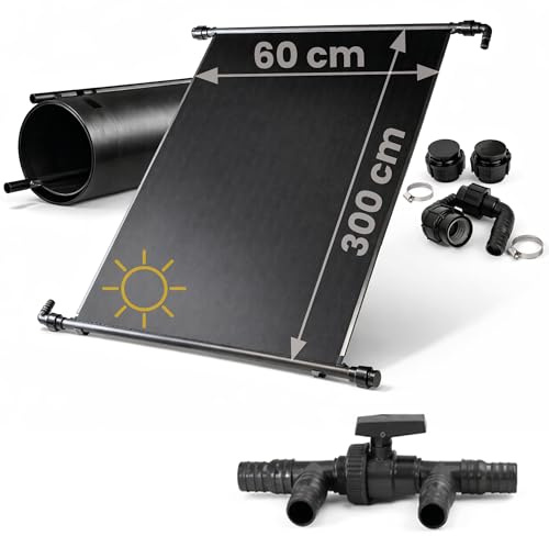 HAF – Solarkollektor als Poolheizung (2X 300x60cm) – Sonnenenergie für Gartenpool, Heizmatte um 20.000 Liter Wasser mit Solar 6°C zu erwärmen – ideale Solarheizung für Schwimmbad (Mit Solarweiche)