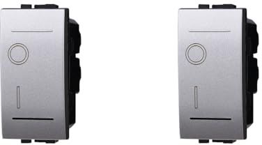 ixtrima Interruptor bipolar 0-1 16 A color gris compatible con Bticino Living International/Light 2 unidades