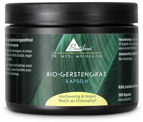 Bio-Gerstengras Kapseln nach Dr. med. Michalzik - ohne Zusatzstoffe - von BIOTIKON®