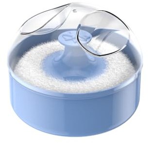Houppette avec étui – Récipient à poudre avec houppette | Bouffée de poudre douce pour la peau délicate | Distributeur transparent avec design portable | Support de houppette pour maquillage, voyage,