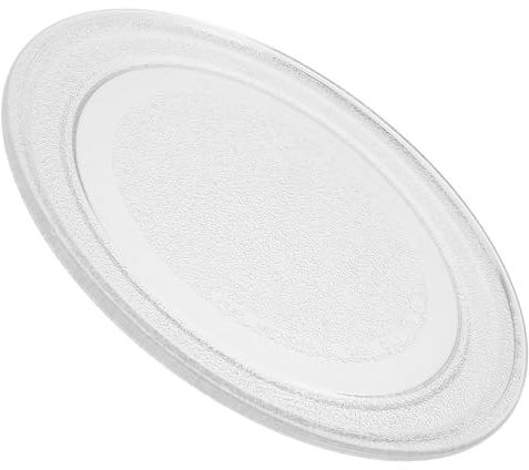 Sosoport Plato Giratorio para Microondas 24.5Cm Vidrio de Limpiar Accesorios de Cocina para Cocinar Alimentos Plato Giratorio de Vidrio