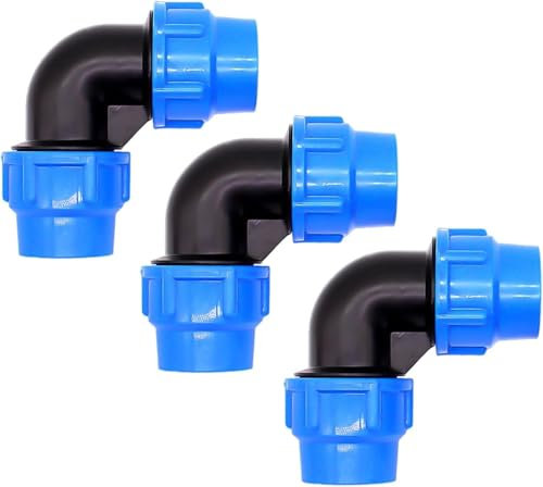 Confezione da 3 connettori per tubi dell'acqua a forma di L, raccordi a connessione rapida da 25 mm con filettatura femmina per tubi e sistemi idraulici