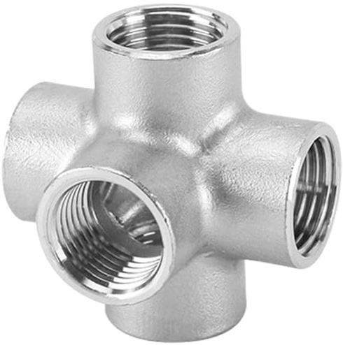 Opatiny Rosca interna de acero inoxidable NPT 304 de 5 vías para tuberías de aceite, agua e hidráulicas, 1/2 pulgada, 3/4 pulgadas, 1 pulgada