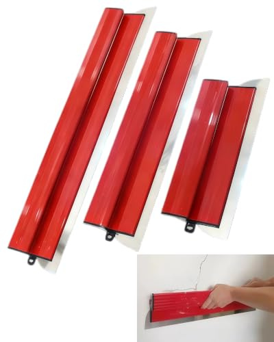 AmoreTempo 3-teilig Flächenspachtel Set 25+40+60cm Glättspachtel Werkzeug | Spachtel Werkzeug 0,35 mm Klingen,ergonomische Griffe. Ideal für Trockenbau,Spachtelmasse & Verputzen.Ermüdungsfrei arbeiten