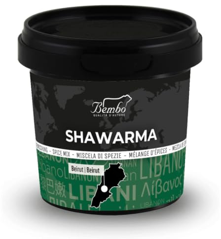 Shawarma Bembo 120 g – Miscela di Spezie per Marinare Carne di Manzo, Pollo, Agnello e Pecora – Condimento Aromatico per Kebab e Cucina Mediorientale – Spezie per Grill e Marinature