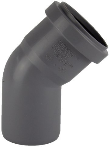 HT Abfluss Bogen DN 160 = DN 150 (alt) Winkel 45 Grad