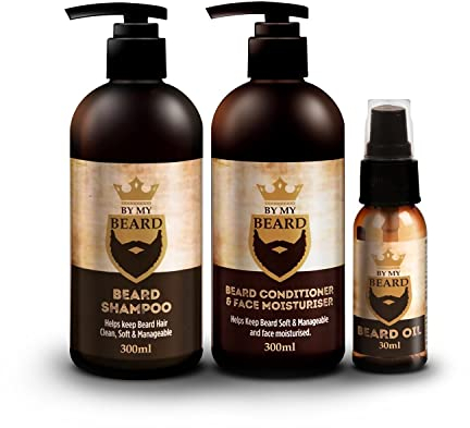 BE MY BEARD Beard Shampoo/Conditioner and Face Moisturiser Oil Complete Triple Pack