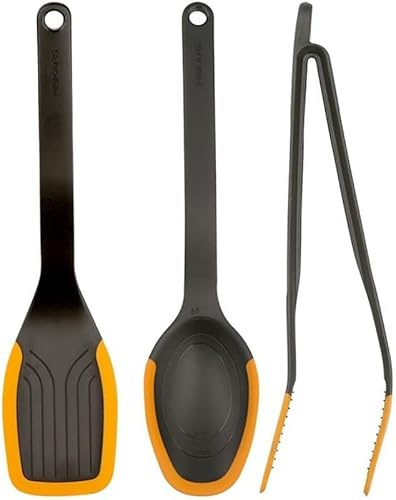 Fiskars Startset, 3-delars, Köksredskap, Functional Form, Multitång, 29 cm | Slev, 29 cm, Stekspade, 29 cm, Plast/Silikon, Svart/Orange, 1027306