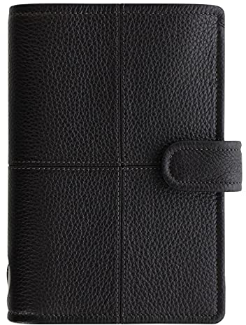 Filofax Personal Leder Organizer A6 Terminplaner Classic Stitch Schwarz Ringbuch Timer 028525