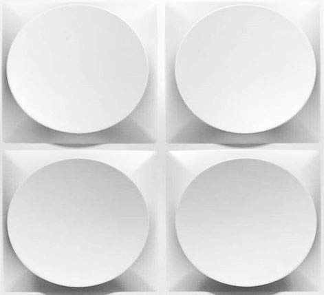 Arty Wall™ PVC 3D Decorative Wall Panel Tiles Cladding Board Matt White Pack of 12 Panels 32 Sq ft…(Dot)