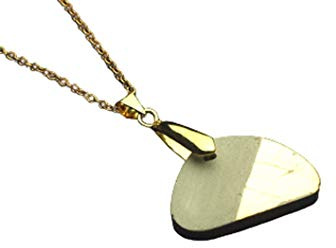 Beton Kette Blattgold Anhänger Cabochon Fassung grau golden rund Juvelato
