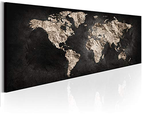 decomonkey Bilder Weltkarte 150x50 cm 1 Teilig Leinwandbilder Bild auf Leinwand Vlies Wandbild Kunstdruck Wanddeko Wand Wohnzimmer Wanddekoration Deko Landkarte Karte Abstrakt