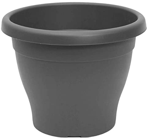 Acan Pamex - Maceta de plástico mediterránea Color Gris 10 litros de Capacidad 30 x 24 cm (diámetro x Altura) Tiesto Ideal para Interior y Exterior