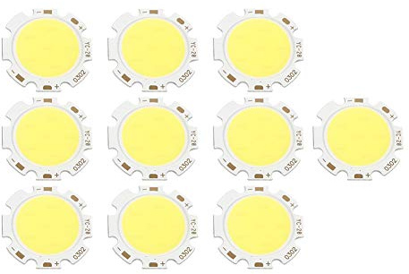 Alvinlite LED Chips, 300mA 3W LED Chip Birne, Super Bright High Power Lamp Bead Lichtquelle Chip mit Aluminiumplatte für Flutlicht, Packung mit 10(Weißes Licht, 6500K)