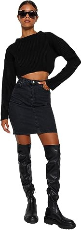 Trendyol Gonna in Denim da Donna con Linea a Matita