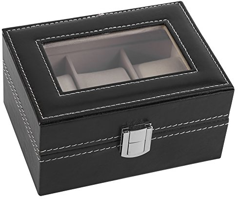 Custodia per Orologi a 3 Scomparti,Scatola per Orologi da Polso in Pelle PU con 3 Cuscini Morbidi per Orologi, per Orologi, Braccialetti per Orologi, espositori per Gioielli, Custodia per orolog