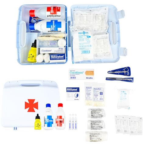FERRETELIX® Botiquín Maletín Homologado con Dotación – 26 x 23 x 7 cm – Kit de Primeros Auxilios Portátil – Uso Profesional y Doméstico