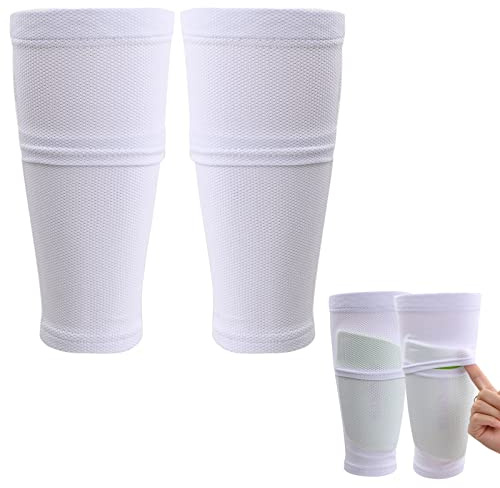 Xzeemo Schienbeinschoner Fußball mit Anti-Rutsch-Streifen, Fußball Shin Guards mit Optimierter Einstecktasche, Kinder Fussball Schienbeinschoner Fußball Socken Set für Kinder Jugend Erwachsene