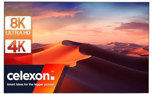 celexon HomeCinemaV2 Ultrakurzdistanz Rahmenleinwand 100 | 222x125 cm 16:9 | 8K, Full HD Leinwand mit höhenverstellbaren Wandmontage | Projektions-Frame NUR für Ultrakurzdistanz-Beamer!