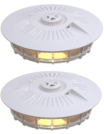 Flohfallen für Wohnung, Flohlichtfalle, Flohlampenfallen für Zuhause, Flohbekämpfungsgerät mit warmem und UV-LED-Licht mit 4 Modi, flohfalle für Teppiche, Bettwäsche,Zuhause (2PCS)