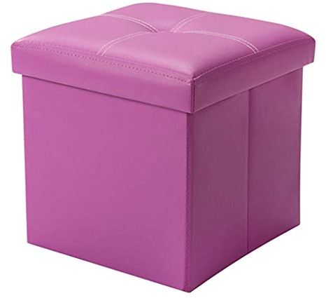 Möbel Klapphocker Aufbewahrungsbox Leder Fußhocker Klappbare gepolsterte Fußstütze Ablagekorb Hocker Einzelsitz für Wohnzimmer und Schlafzimmer - 30;30;30cm
