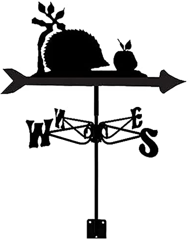 Wetterhahn, Windrichtungsanzeiger, kleine Igelform, Metall-Wetterfahne, Dachmontage, kreative Outdoor-Heimdekoration, Ornament-Messwerkzeuge