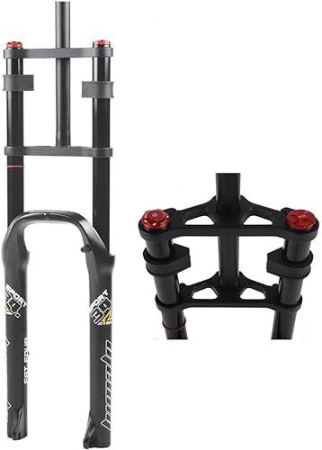 bicycle shock absorber fork 26 Inch Bike Suspension Forks, Bike Disc Brake Air Fork Downhill Mountain Bike MTB Front Fork Straight 1-1/8 170mm Travel E-Bike Front Fork (Color : Schwarz)