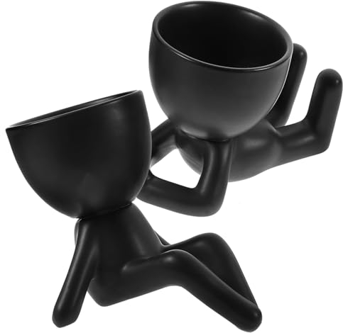 Toddmomy 2stücke Keramische Figuren Blumentöpfe Für Sukkulenten Dekorative Pflanzgefäße Für Pflanzen Kunstvolle Deko Für Zuhause Und Büro Als Tisch Und Gartenaccessoire