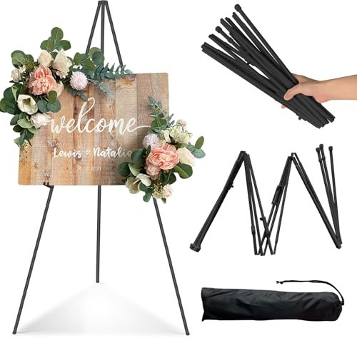 Verstellbarer Metall Staffelei Stand - Höhenverstellbar für Malerei, Hochzeit & Display - Schwarz
