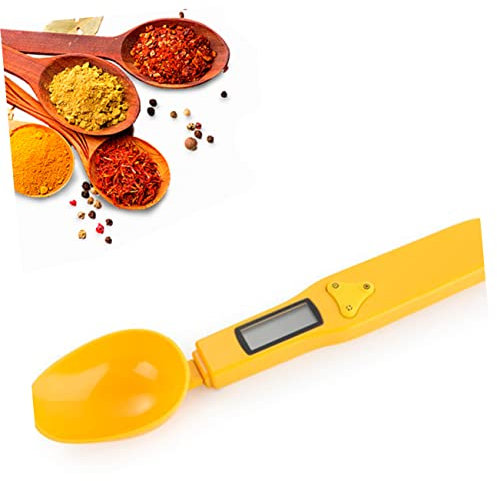 Mikinona 300g Cuillère Électronique De Cuisine Balance Digitale Précise Avec Écran Lcd Mesure Alimentaire Sans Batterie Jaune