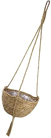 KONTONTY Cesta Tejida De Flores Jardinera Colgante para Bonsái Maceta Tejida Mano Color Aleatorio