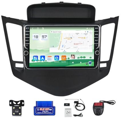 Autoradio 2 DIN Bluetooth 5.0 Android 12 Stereo per Chevrolet Cruze J300 2008-2014,Auto Player Digitale con Touchscreen da 9,Carplay Android Auto Supporta SWC RDS/FM AM Radio/GPS/Dab+(K400S)