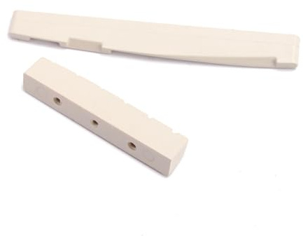 Gitarrensattel und Steg Gl52 aus Kunststoff für Gitarre | Beige, zum Austauschen von Sattel und Steg, Leicht Zuschneidbar, für Klassische Gitarre
