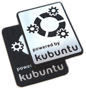Kubuntu Linux Sticker Set (Two Pieces) - Linux Chrome Reflective Series