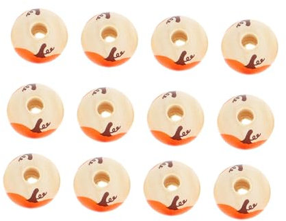 VILLCASE 100 Stück Orange Holzperlen mit Kürbis-aufdruck für Halloween-basteldekorationen