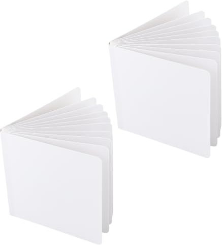 SUPERFINDINGS Blanko Pappbuch 20 Blatt Quadratisches Papier Zeichenbrett Hardcover Blanko Pappbuch Skizzenbrett 16.5x16.5cm (6.5 x 6.5 Zoll) Für Künstleranfänger Weiß